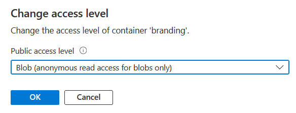 Branding container access level