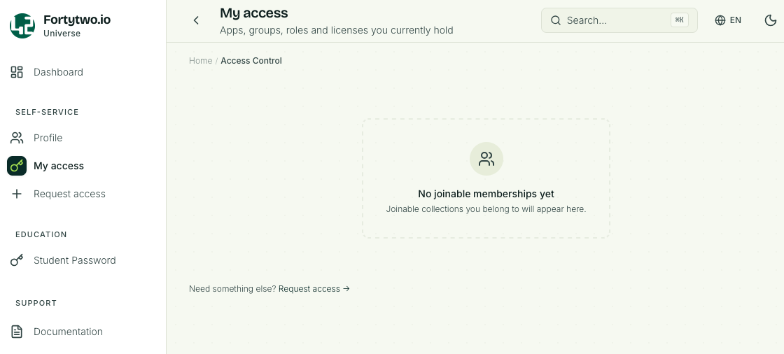 My access page
